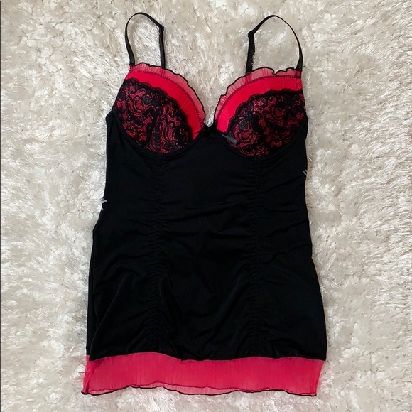 Other - Black and hot pink bodycon lingerie slip lace
